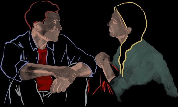 Ilustrace jak si pár lidí povídá